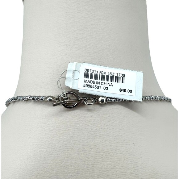 J. Jill Charm Tassel Necklace Long Silver Tone Beaded Blue Pendant 32” Boho NWT - Picture 13 of 13